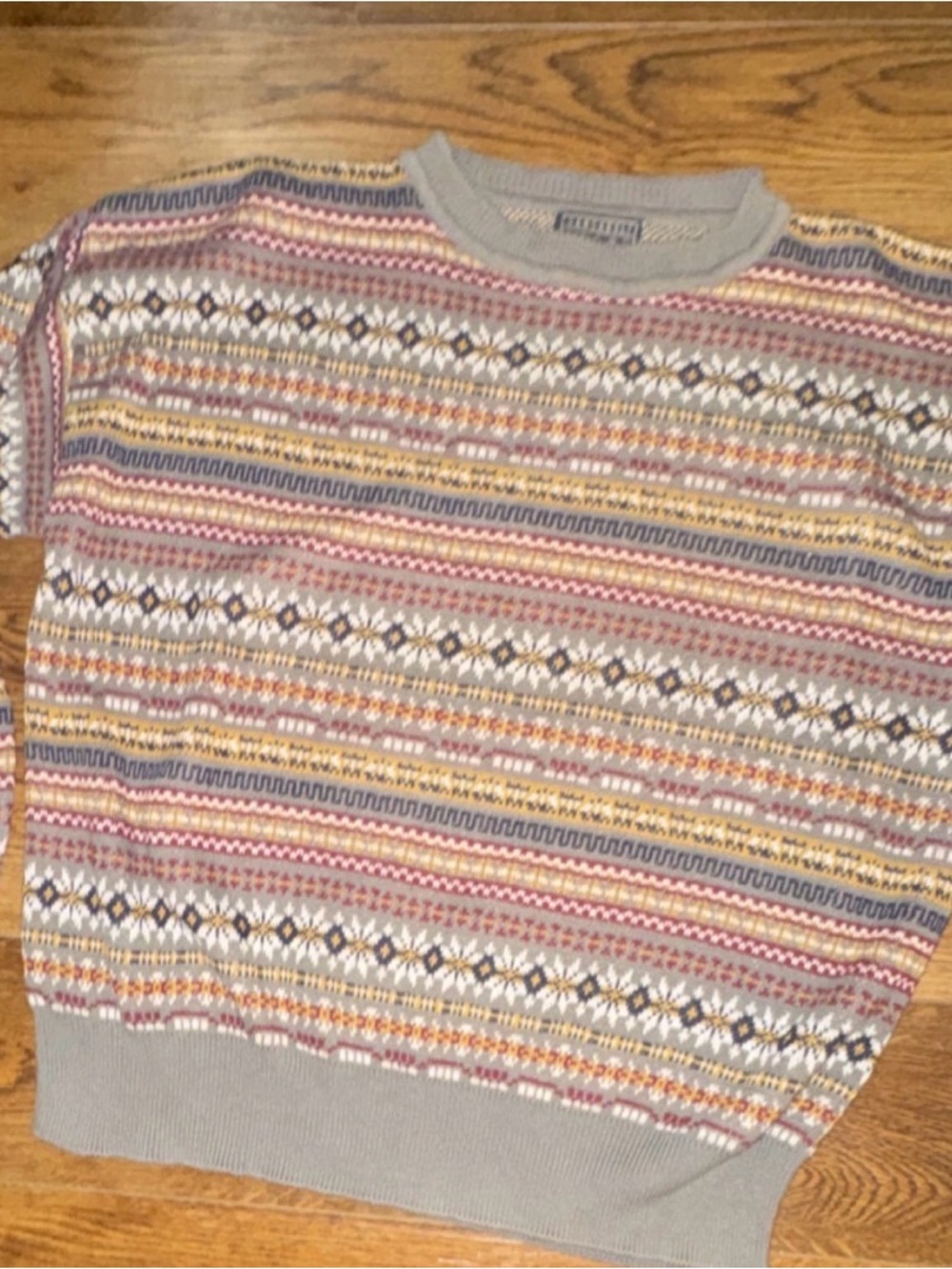 Multicolor Sansabelt Sport Knit Sweater - Pastel Stripes